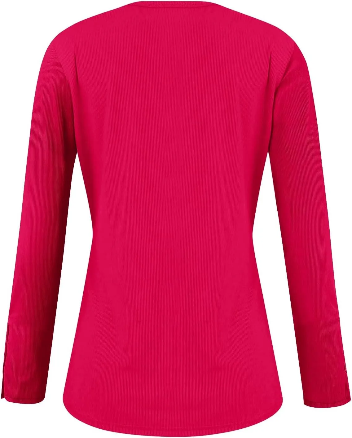 Womens Henley Tops Long Sleeve Fall Winter Henley Top Button Down Slim Fit Tops Basic Ribbed Knit T Shirts 2024