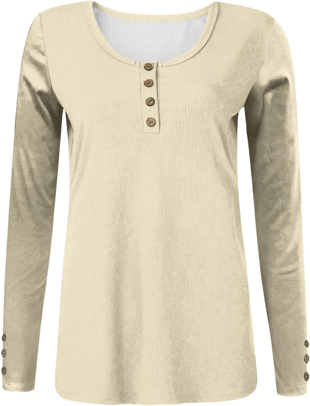 Womens Henley Tops Long Sleeve Fall Winter Henley Top Button Down Slim Fit Tops Basic Ribbed Knit T Shirts 2024