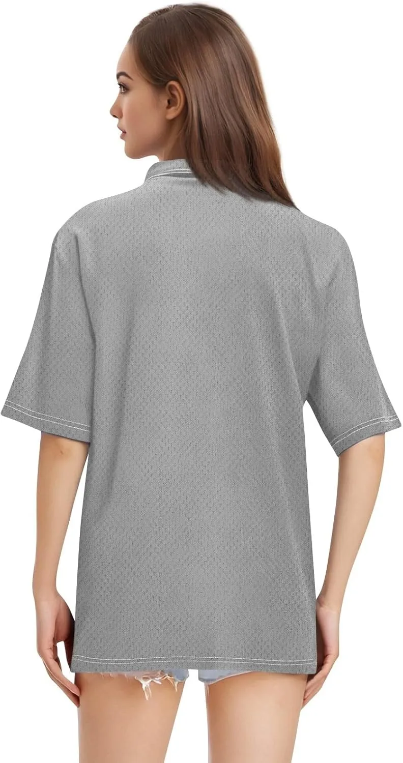 Womens Polo Shirts Short Sleeve Button Lapel Collared Summer Tops Casual Business Dressy Going Out Basic Tees