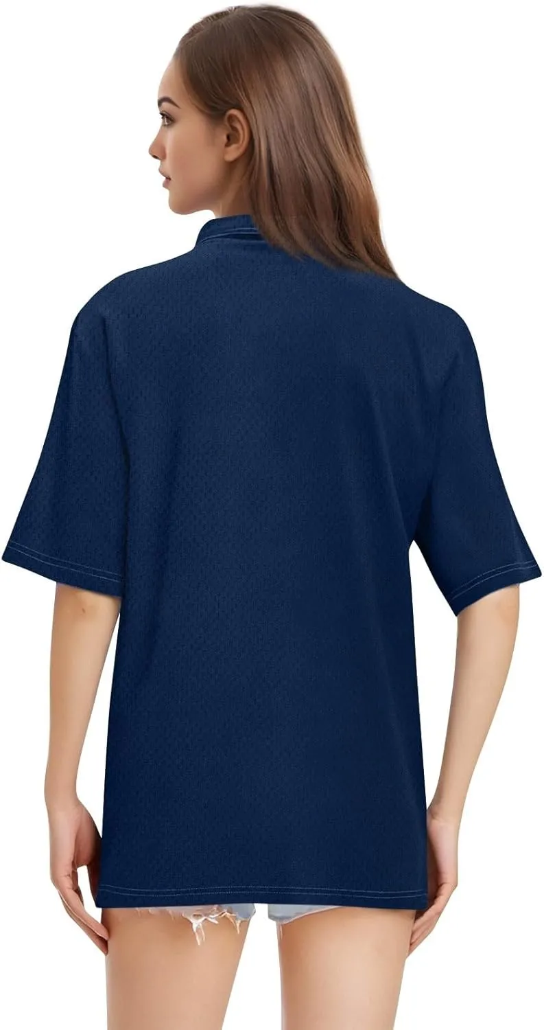 Womens Polo Shirts Short Sleeve Button Lapel Collared Summer Tops Casual Business Dressy Going Out Basic Tees