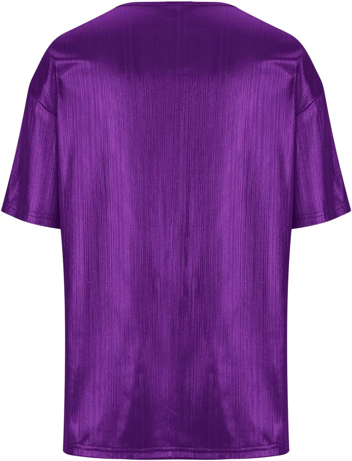 Women's Shiny Metallic Tops Short Sleeve T Shirt Glitter Party Disco Club Tees Holographic Music Festival Outfit