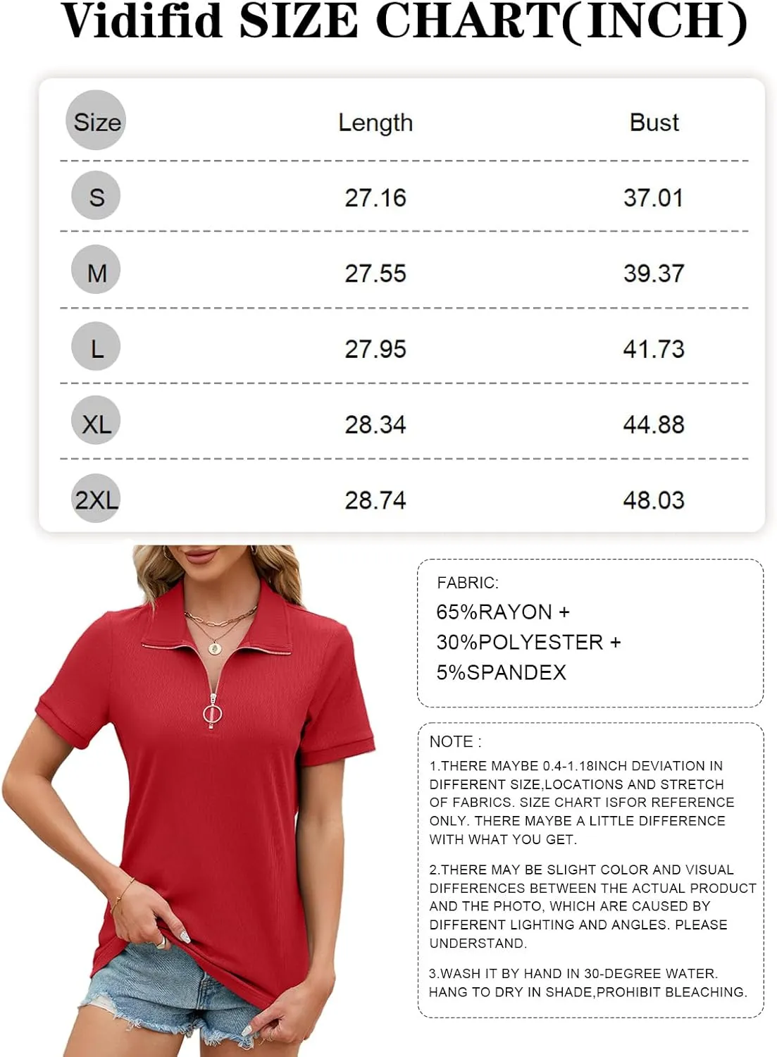 Women's Short Sleeve Zipper Polo Shirts Summer Collared Down T Shirts Top Casual Loose Fit Blouses