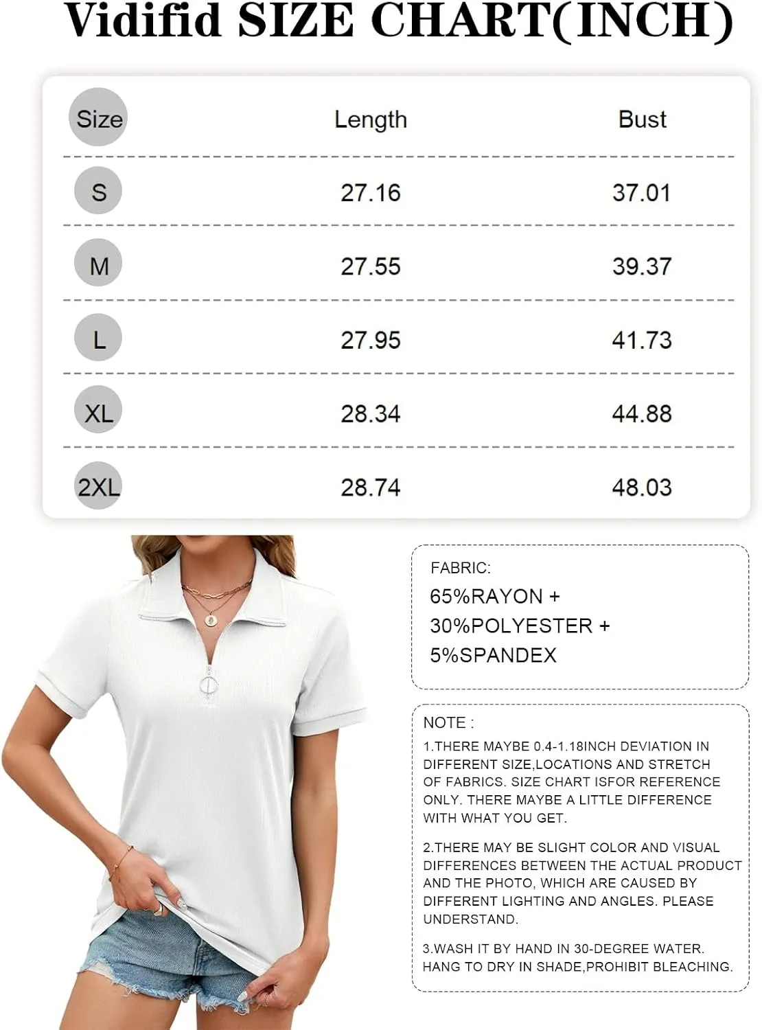 Women's Short Sleeve Zipper Polo Shirts Summer Collared Down T Shirts Top Casual Loose Fit Blouses