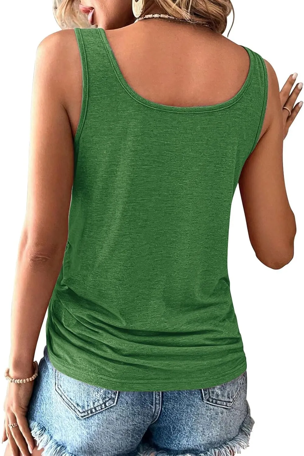 Womens Tank Tops, 2 Pack Summer Tank Tops for Women 2025, Sleeveless U Neck Loose Button Casual Henley Tops Shirts