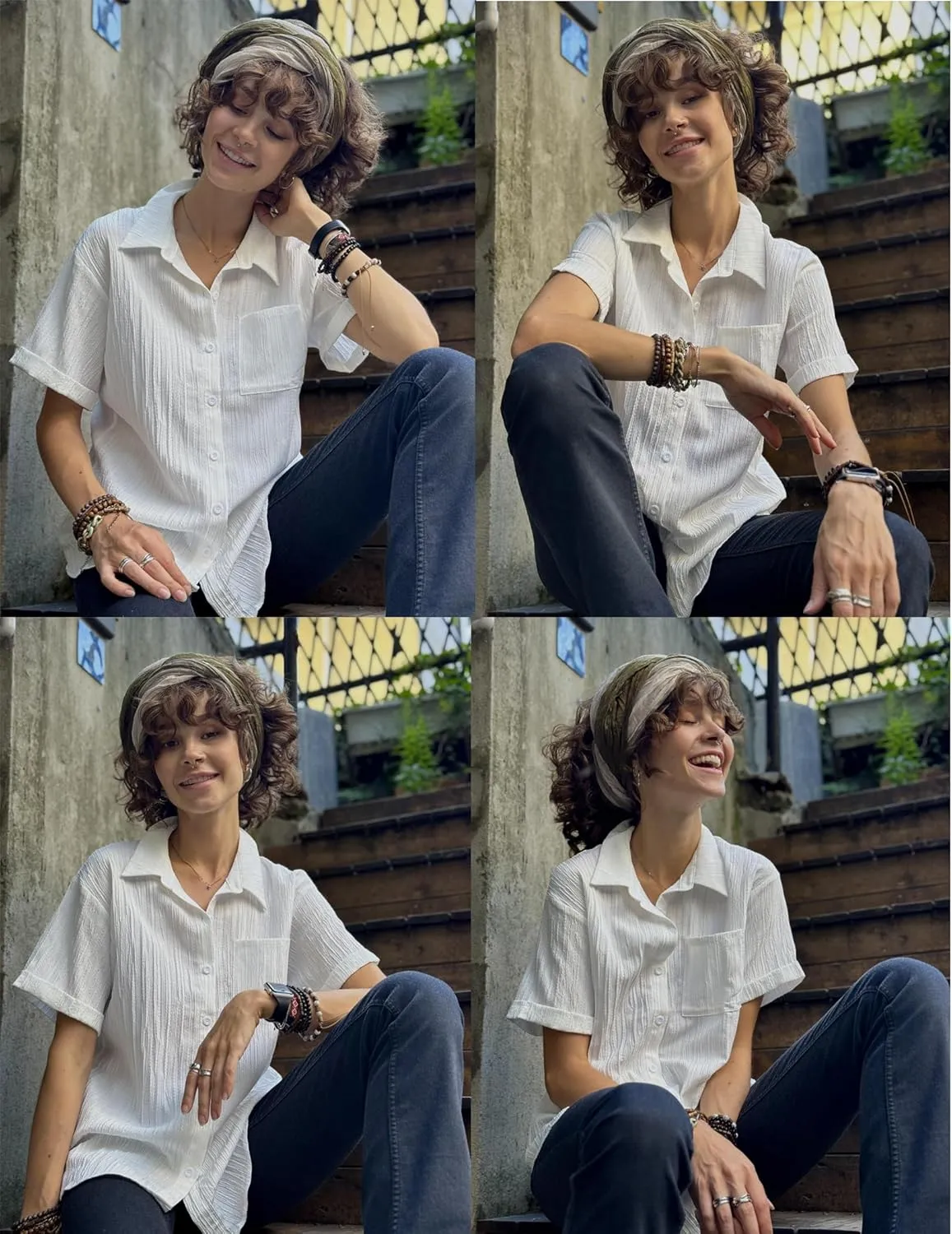 Zeagoo Womens Short Sleeve Button Down Shirt Casual Loose Fit Blouses Chest Pocket V Neck Collared Summer Tops