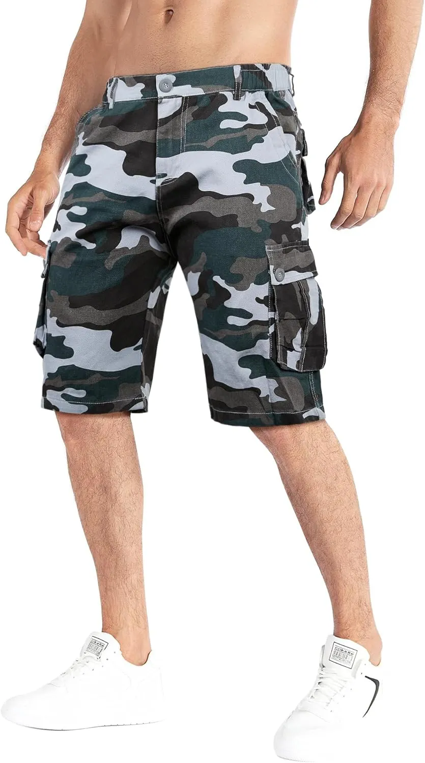 zeetoo Camo Shorts for Men Classic Relaxed Fit Cargo Short Multi-Pocket Outdoor Shorts