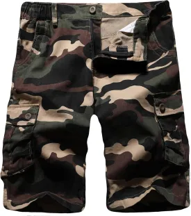 zeetoo Camo Shorts for Men Classic Relaxed Fit Cargo Short Multi-Pocket Outdoor Shorts