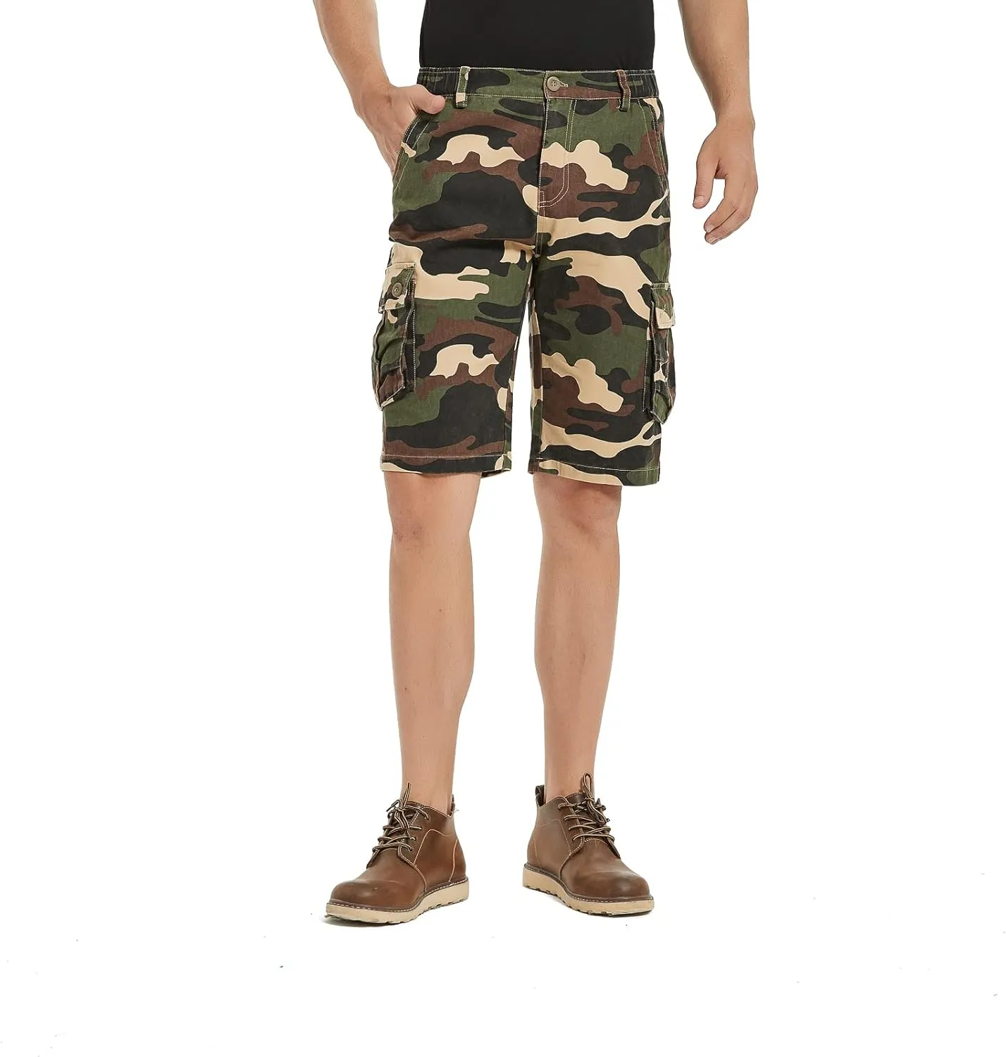 zeetoo Camo Shorts for Men Classic Relaxed Fit Cargo Short Multi-Pocket Outdoor Shorts
