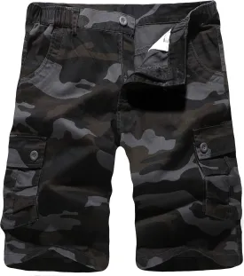 zeetoo Camo Shorts for Men Classic Relaxed Fit Cargo Short Multi-Pocket Outdoor Shorts